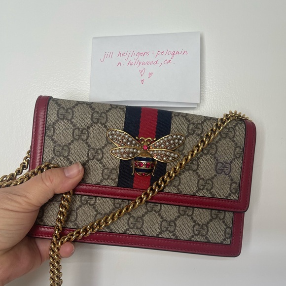 Gucci Supreme Queen Margaret (Bee) Walletet on Chain - Picture 3 of 17
